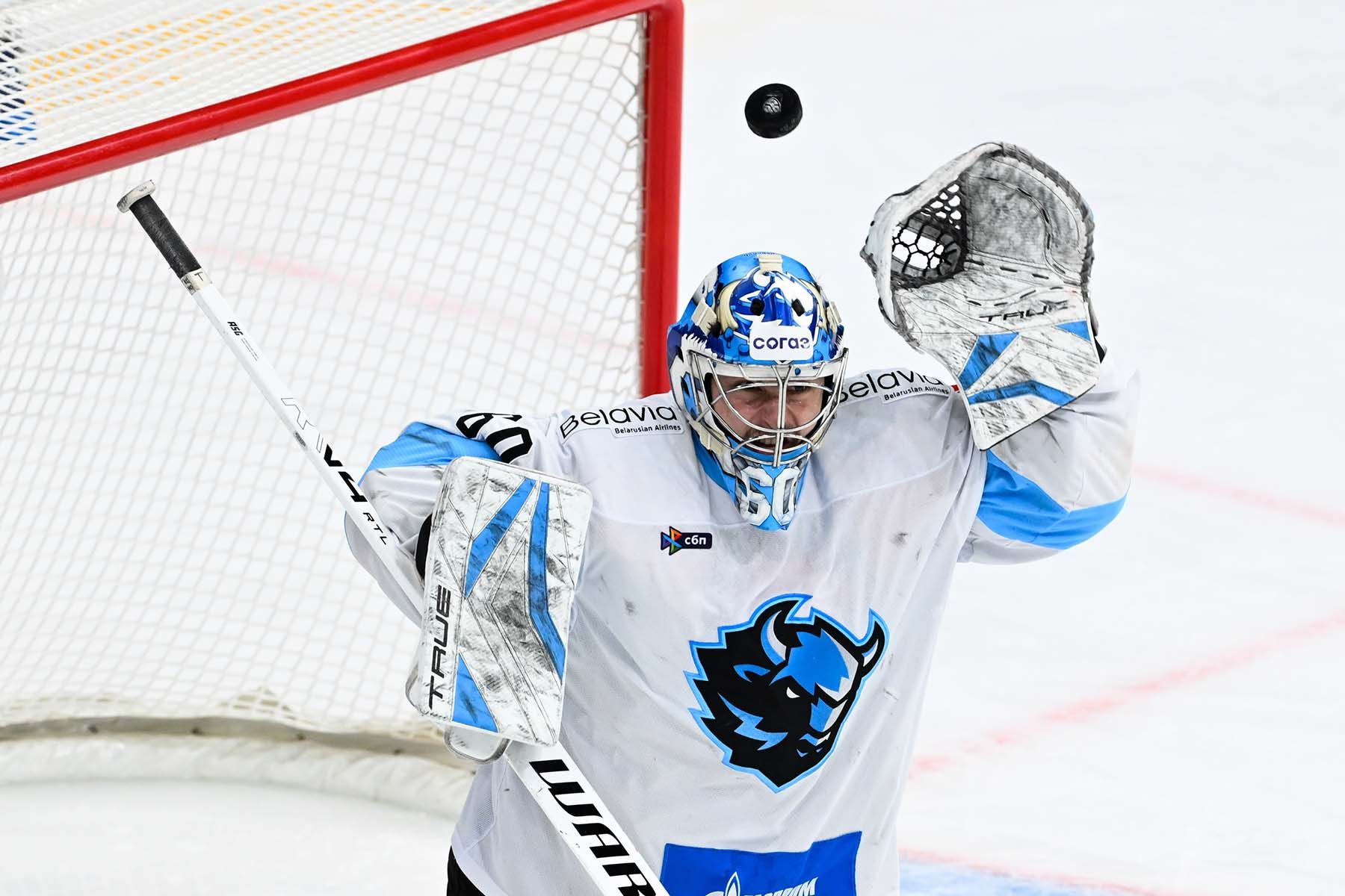 Голкипер минского «Динамо» Зак Фукале. © ХК «Динамо-Минск»