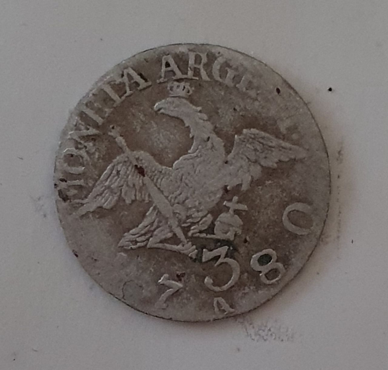 Случайно найденная серебряная монета Фридриха II, Пруссия 1780 год. © личный архив Александра Вашанова