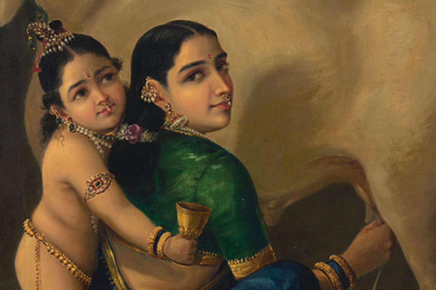 Раджа Рави Варма «Яшода и Кришна». © saffronartindia, instagram.com