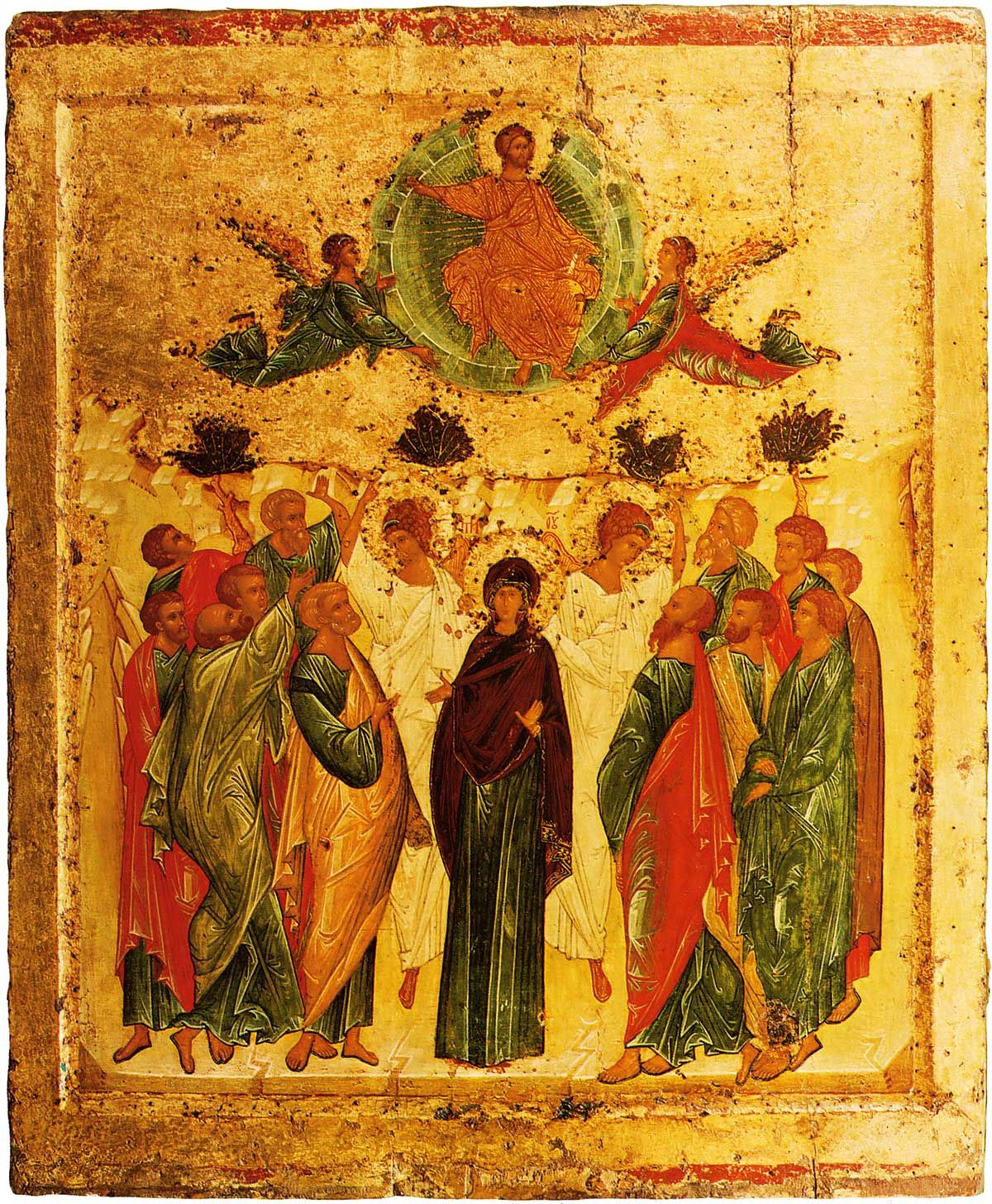 Икона Вознесения Господня мастерской Андрея Рублева, ок. 1410–1420, Государственная Третьяковская галерея. Фото: Public Domain