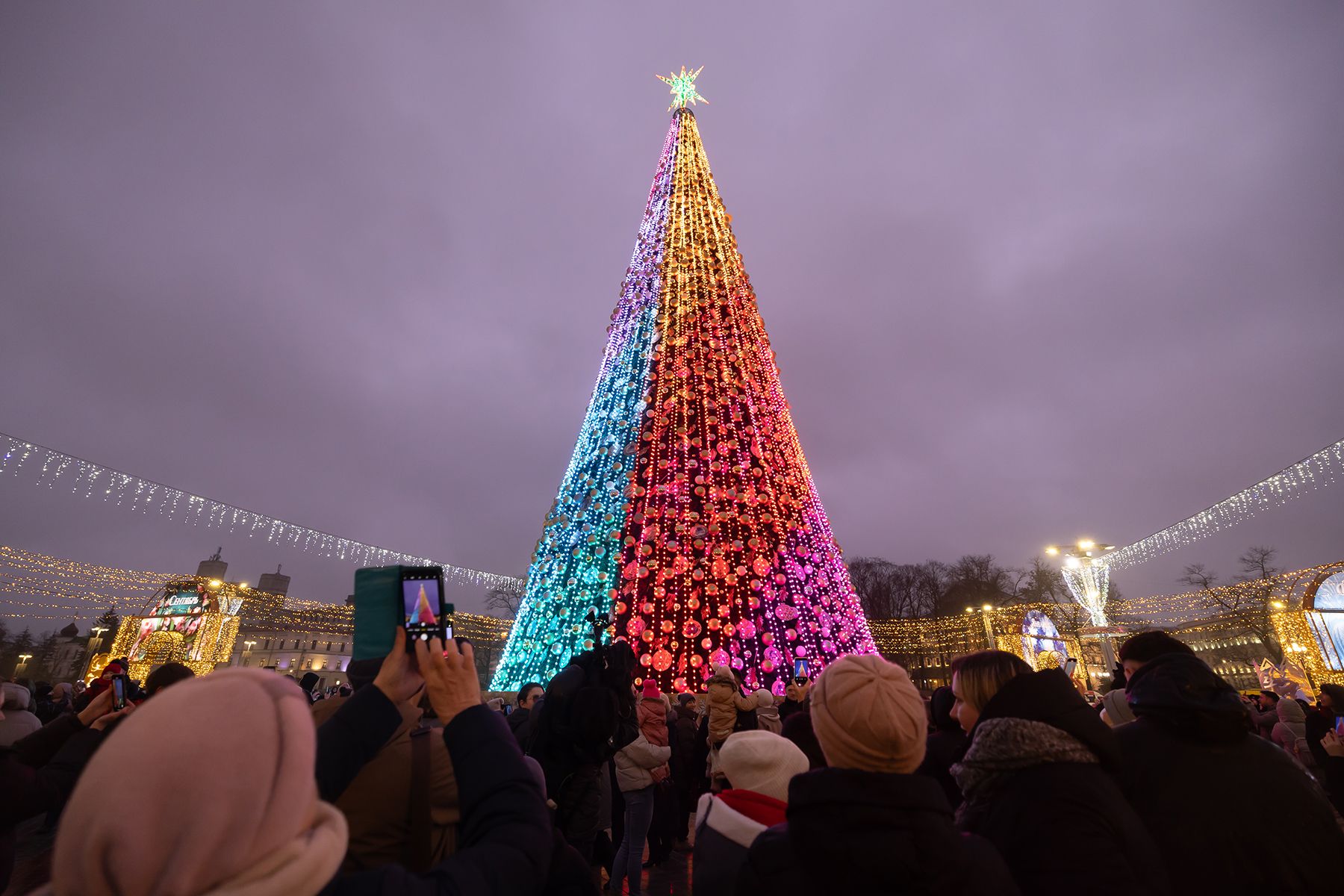 Елка на пл.Октябрьская