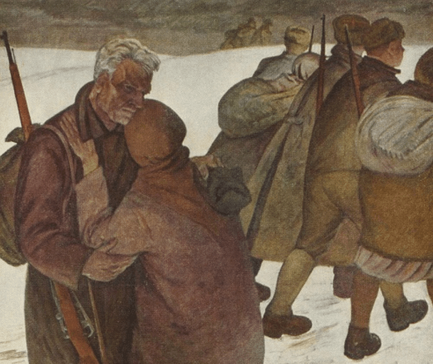 Фрагмент картины Михаила Савицкого «Партизаны», 1963 г.