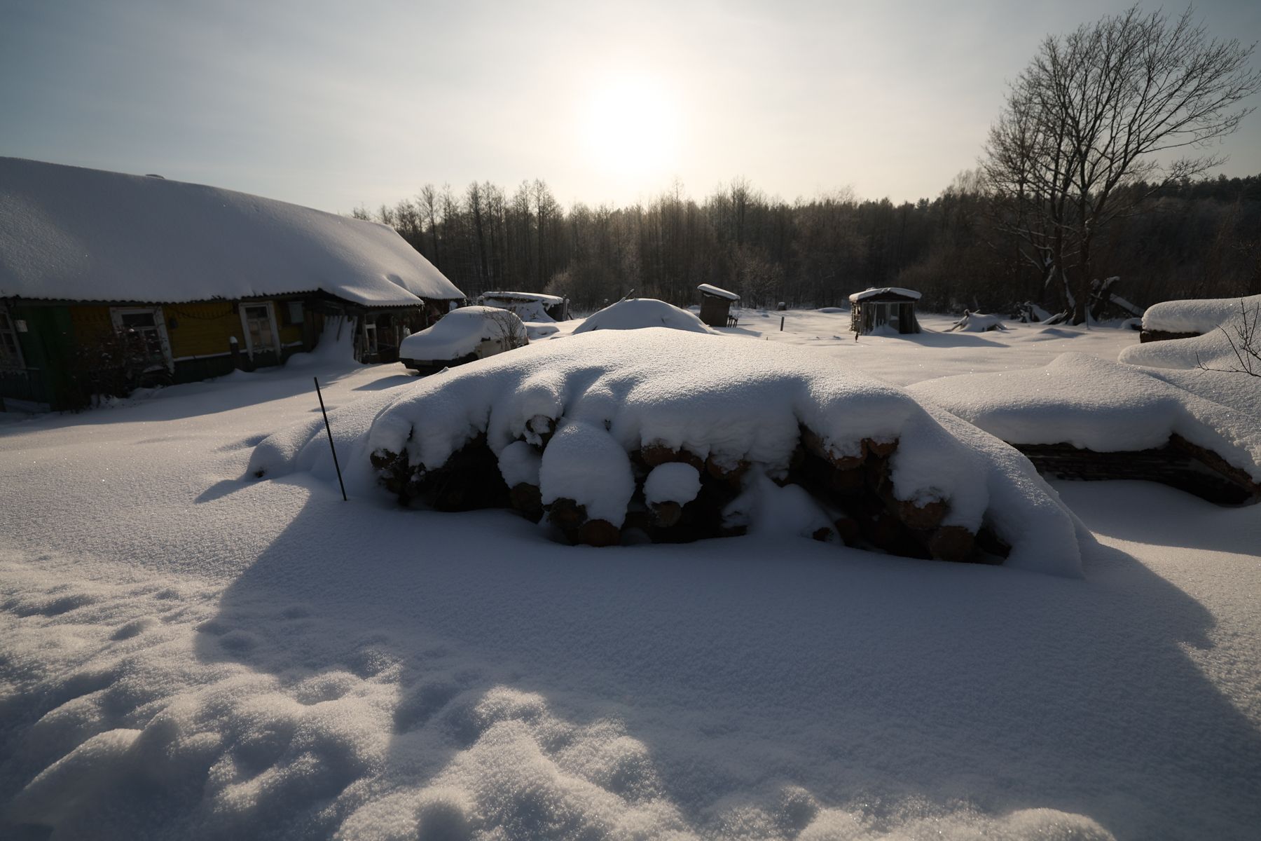 Деревня Ливье зимой