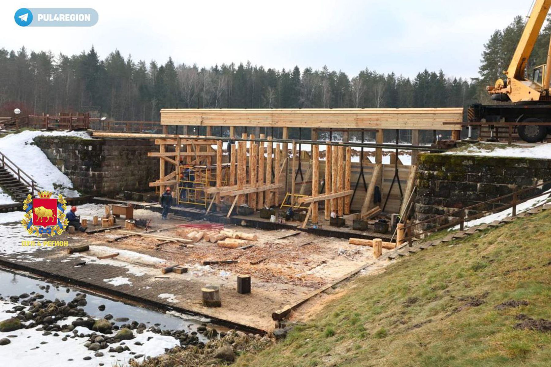 Реконструкция шлюза «Домбровка» на Августовском канале. © Пул 4 Регион, Telegram
