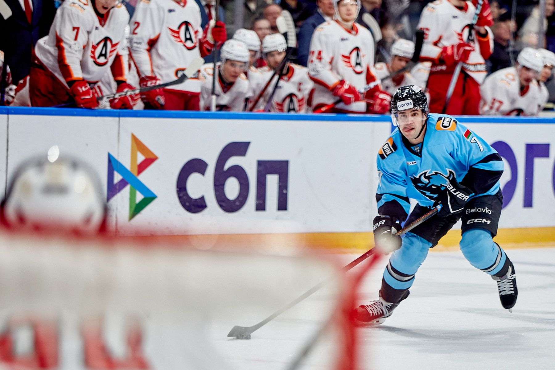 Нападающий минского «Динамо» Сэм Энас. © Святослав Зоркий, Times.by